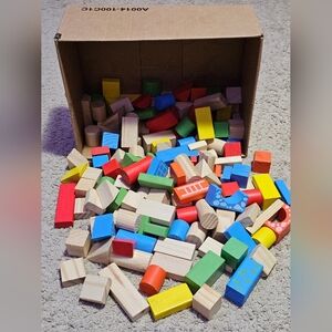 100+ Pc Wooden Toy Blocks - Educational / Learning Shapes - Fine Motor Skills